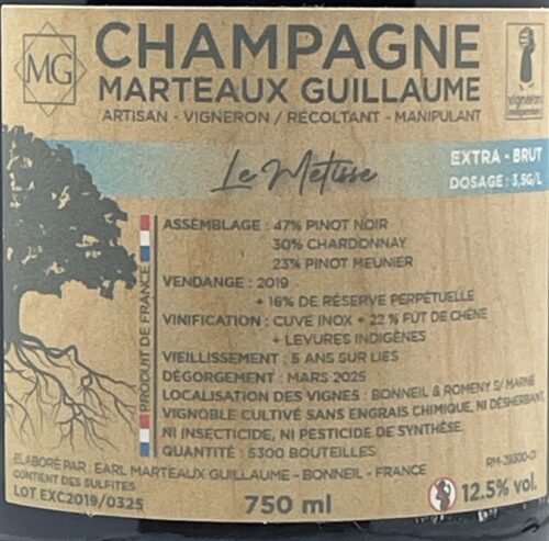 Champagne Marteaux Guillaume - Le Metisse Extra Brut - Afbeelding 2